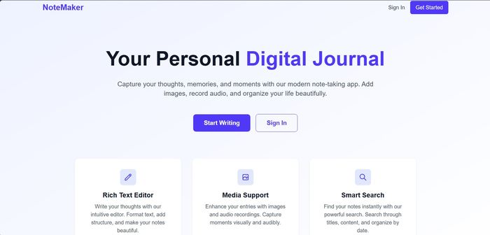 NoteMaker - Advanced note-taking web application with rich text editor
